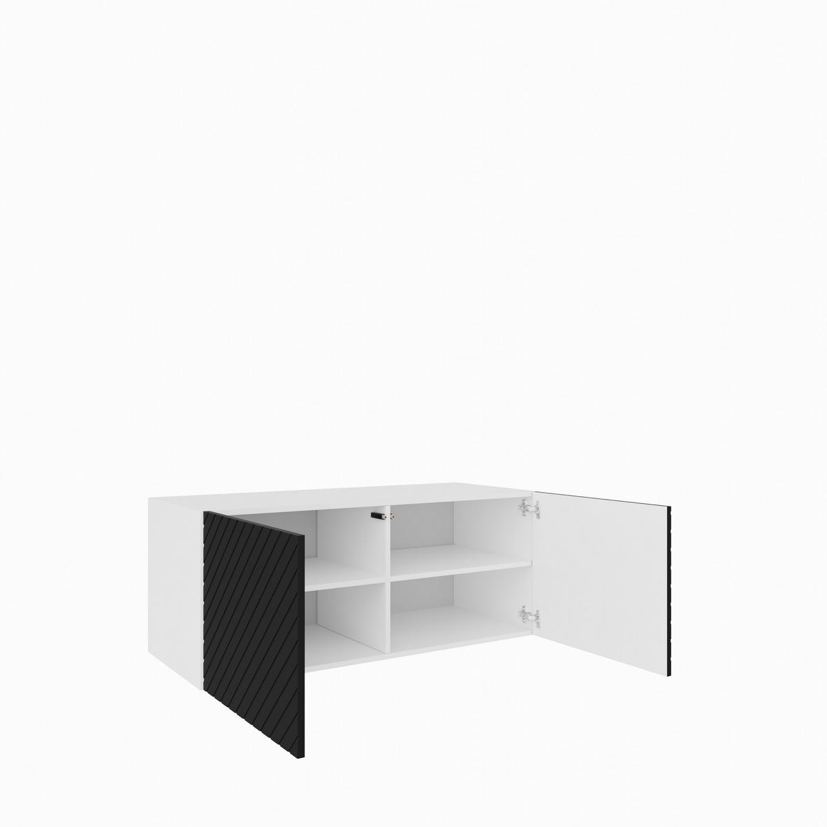 LOWBOARD CAVA 100/41/40 cm, Hängender TV-Schrank Weiß / Schwarz - Schwarz/Weiß, Holzwerkstoff (100/41/40cm) - MASSENO