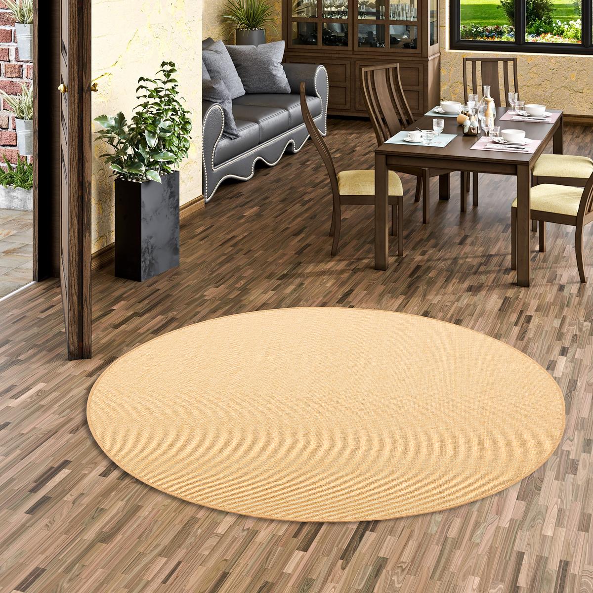 SISAL NATUR TEPPICH RUND - Honig, Textil (100/100cm) - Snapstyle