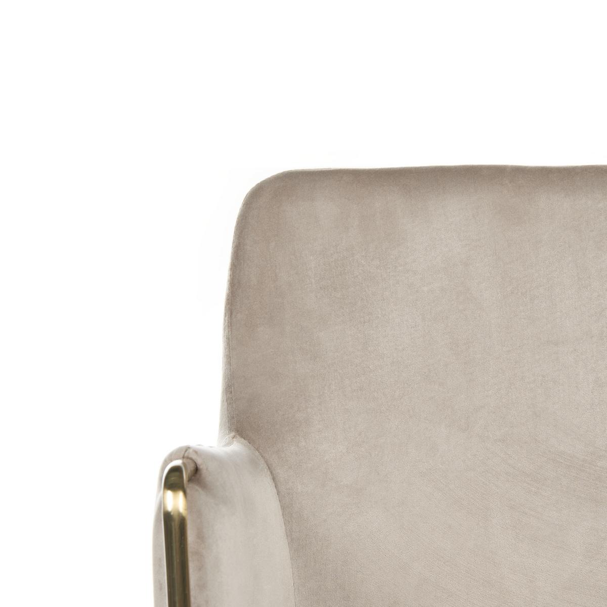 SCHREIBTISCHSTUHL Samtstoff Beige Altona - Beige/Goldfarben, Textil/Metall (59/84/59cm) - Beliani