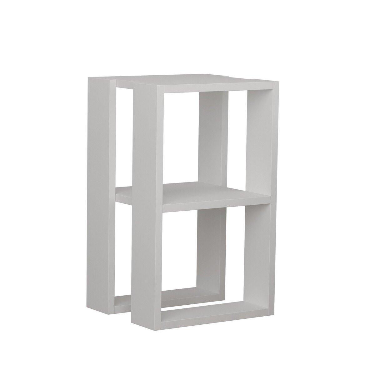 NACHTTISCH Weiß H55 cm – LORRIE - Weiß, Holzwerkstoff (30/55/34cm) - Calicosy
