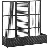 POLYRATTAN Hochbee, Schwarz - Schwarz, Metall (29/103/103cm) - Outsunny
