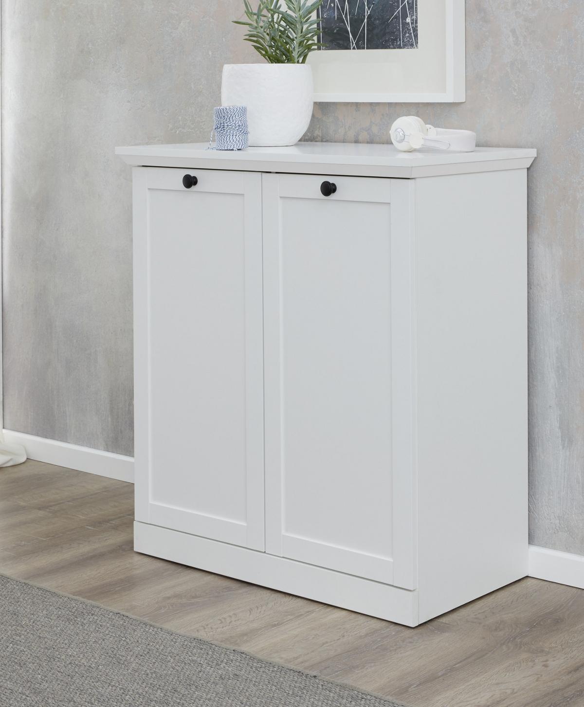 KOMMODE weiß 81 x 88 cm, SCHUHSCHRANK im Landhaus-Stil - Silberfarben/Weiß, Holzwerkstoff/Metall (81/88/41cm) - Top.Furn