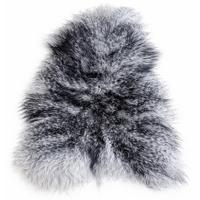 LAMMFELL Island Langhaar natur lockig weich Premium Hellgrau-Schwarz geflammt ca. 105 cm - Hellgrau/Schwarz, Fell (55/105cm) - Provellus