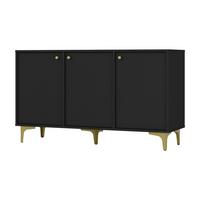 KOMMODE TORINO 125/72/41 cm mit 3 Türen Graphitfarben - Graphitfarben, Holzwerkstoff (125/72/41cm) - MASSENO