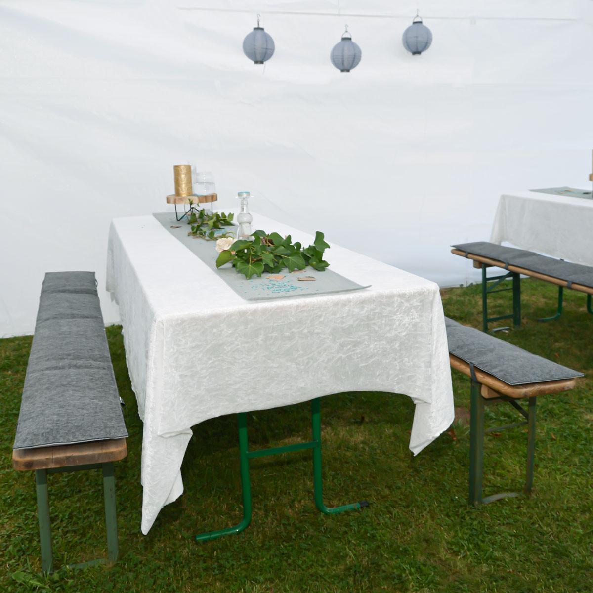 BIERBANKAUFLAGE Filz, 2er Set mit 12 Bodenschonern, Grau, 180/28 cm - Grau, Kunststoff (28/1/180cm) - Dunedesign