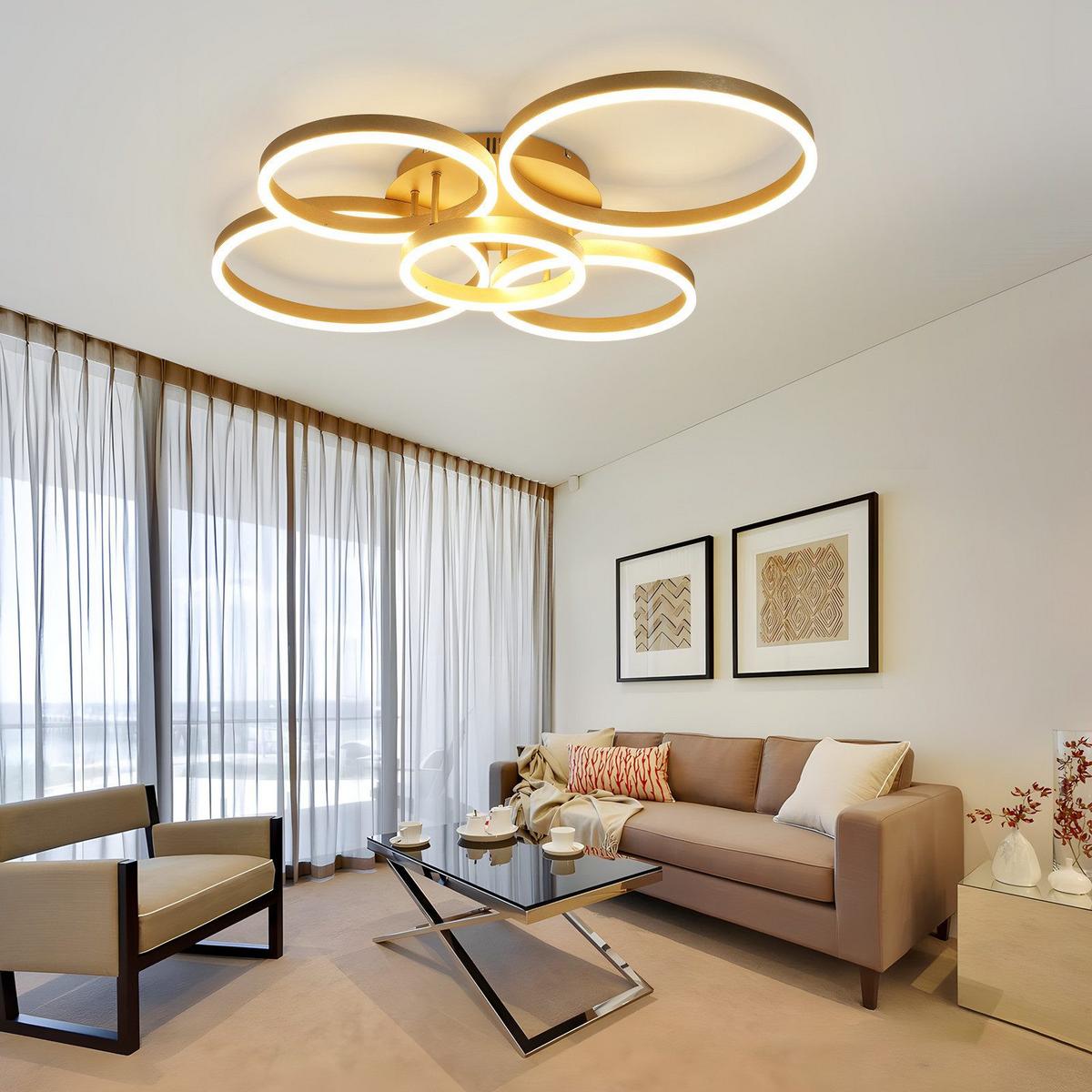 LED-DECKENLEUCHTE Lidbeck 75/94/15.5cm - Goldfarben, Metall (94/75/15.5cm) - Nettlife