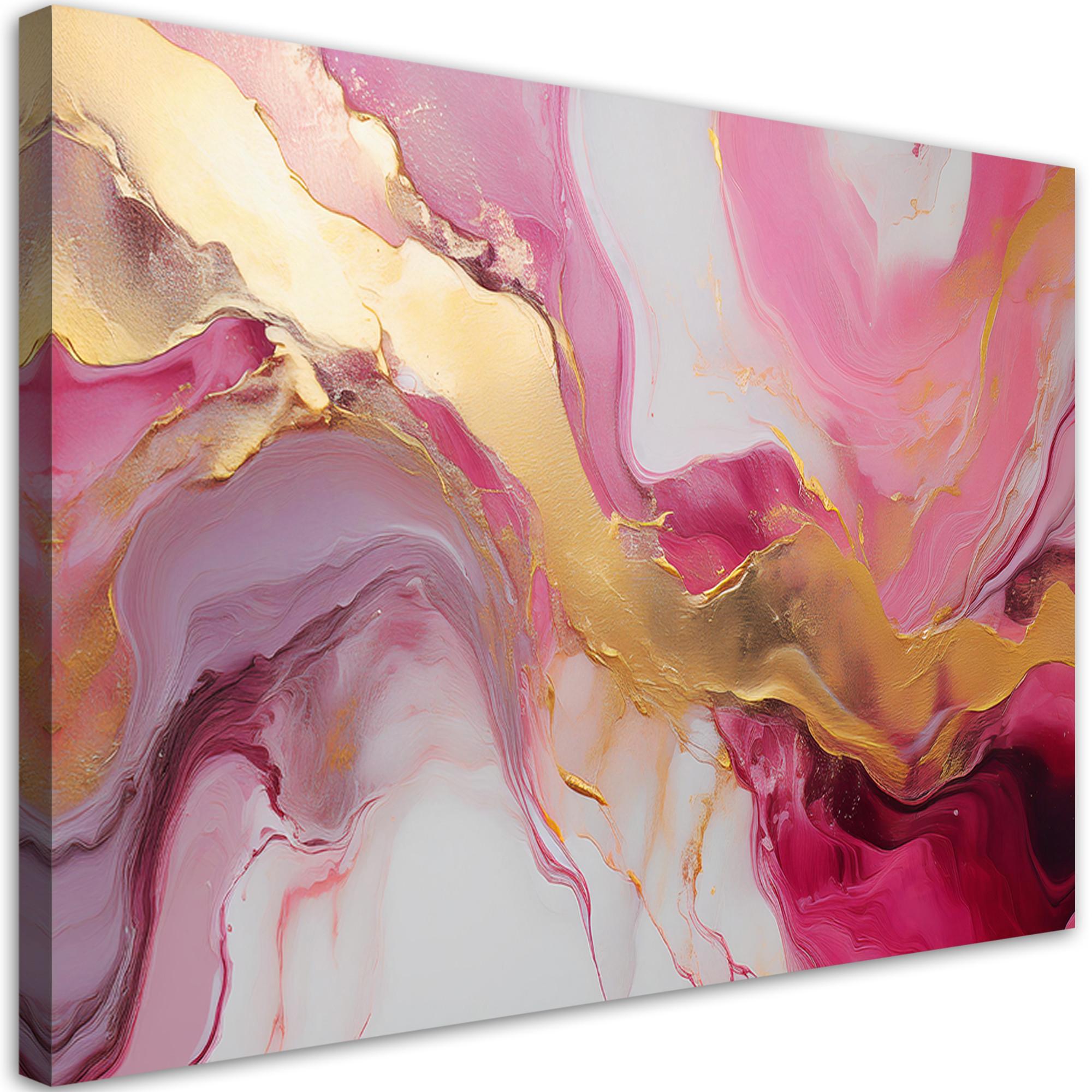 WANDBILD abstrakte marmorstruktur aus rosa gold - Pink, Textil (60/40cm) - Feeby