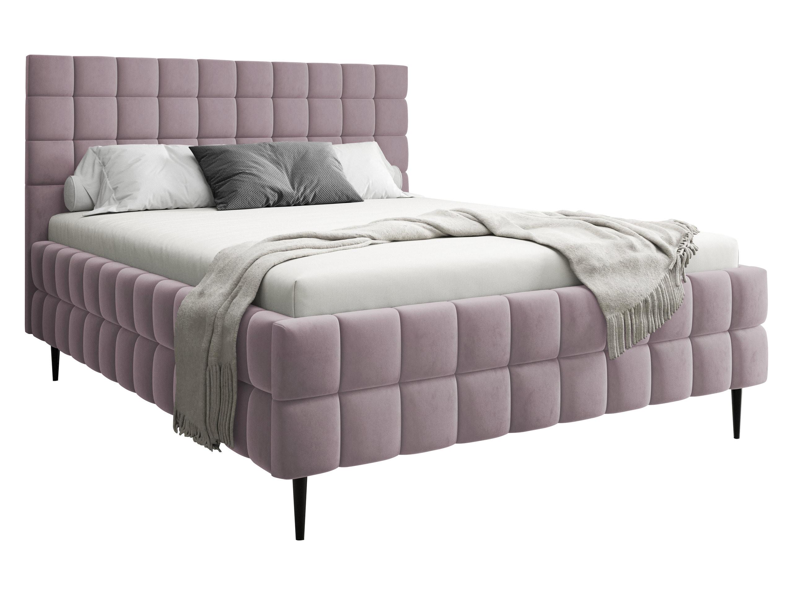 POLSTERBETT Ardea Leg - Schwarz/Rosa, Holz/Textil (180/200cm) - MIRJAN24