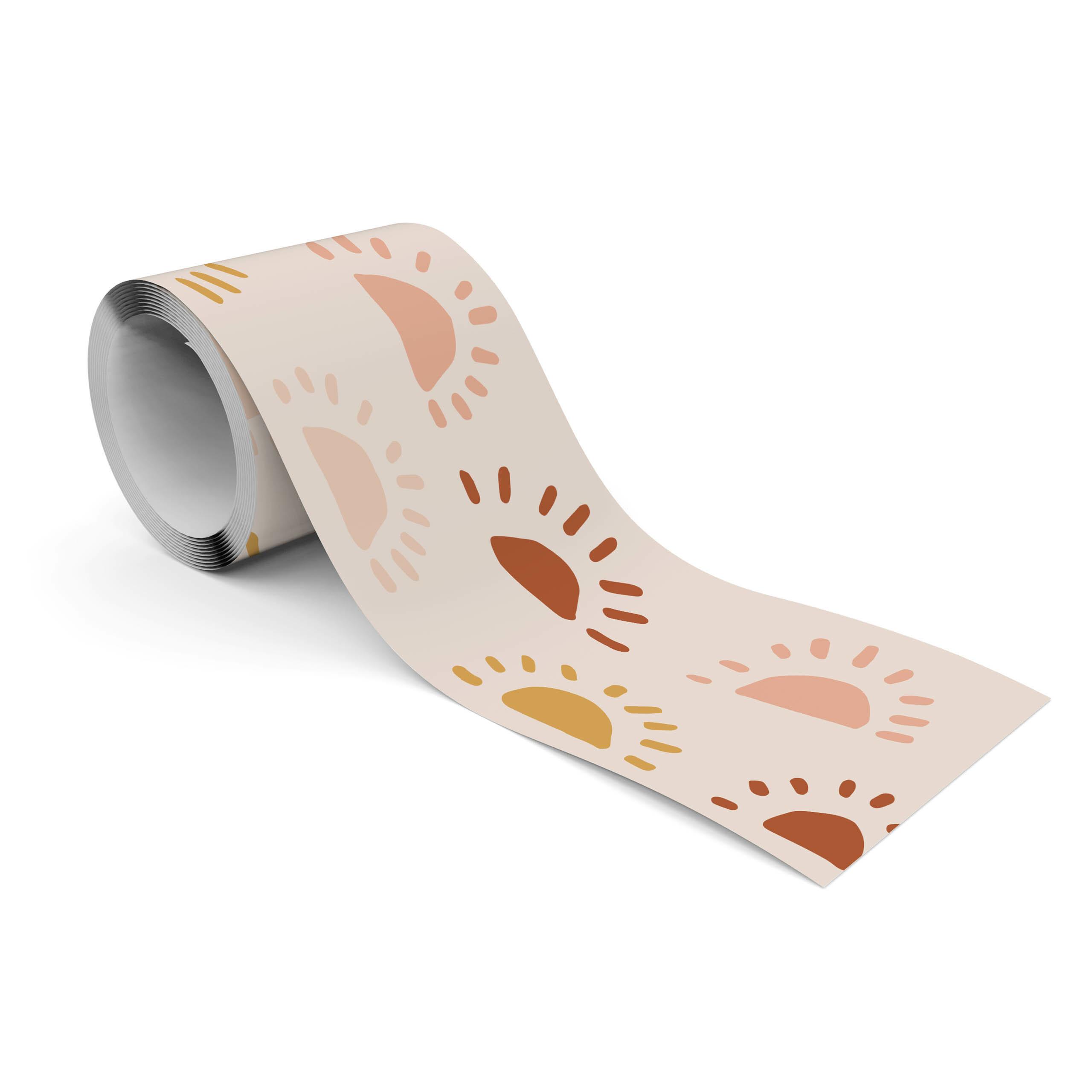 TAPETENBORDÜRE selbstklebend für Kinderzimmer SONNE im Boho Stil - Rosa/Orange, Papier (10/300/300cm) - Muralo