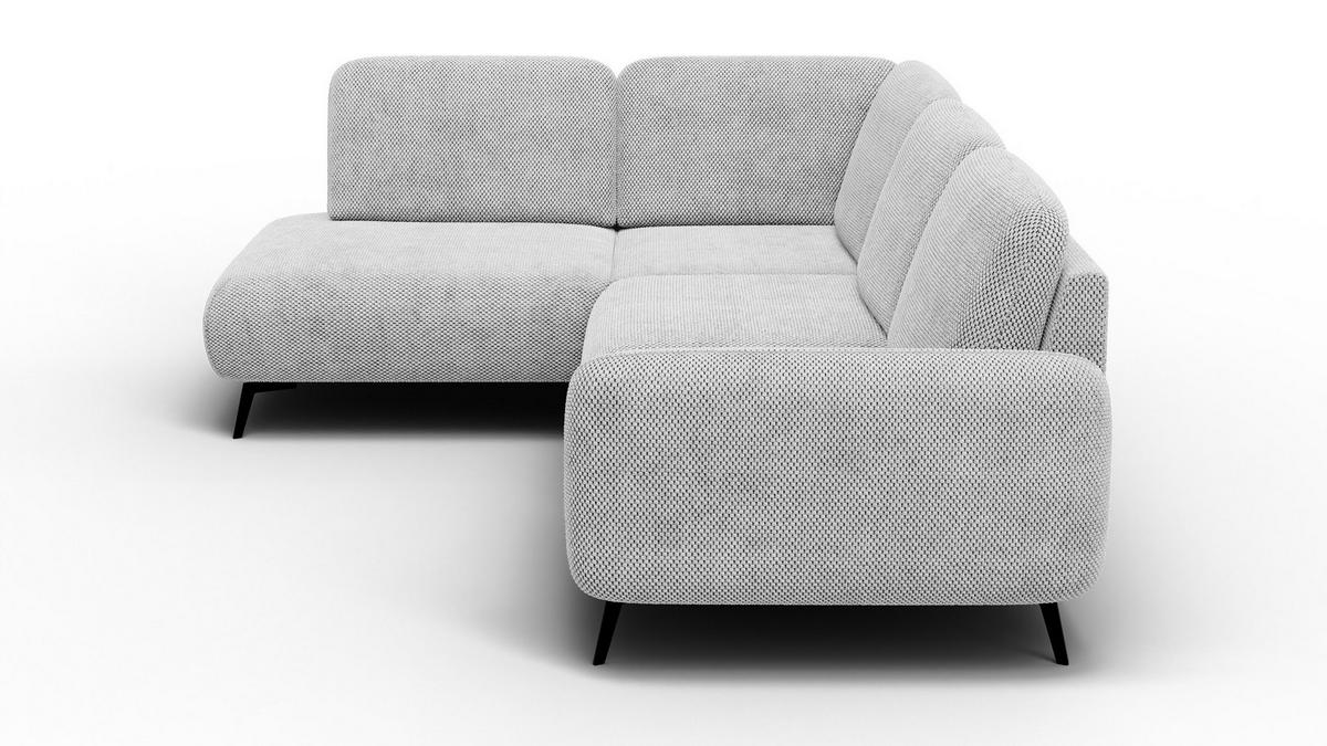 ECKSOFA FEBE 5-Sitzer links, hellgrau - Hellgrau/Schwarz, Holz/Textil (271/190cm) - Wozimo