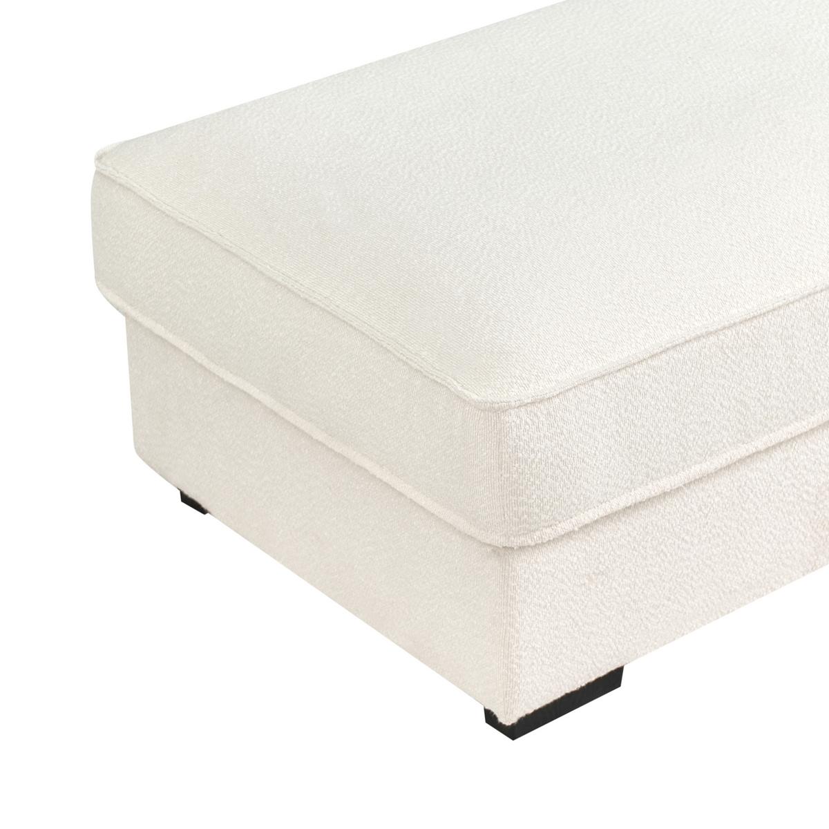OTTOMANE Bouclé Cremeweiß Renders - Creme, Textil (114/44/70cm) - Beliani