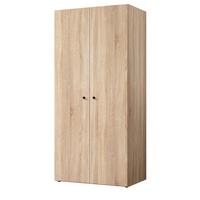 KLEIDERSCHRANK Eiche Sonoma hell 81 x 176 cm, Drehtürenschrank 2-türig - Schwarz/Sonoma Eiche, Holzwerkstoff/Kunststoff (81/176/51cm) - Top.Furn