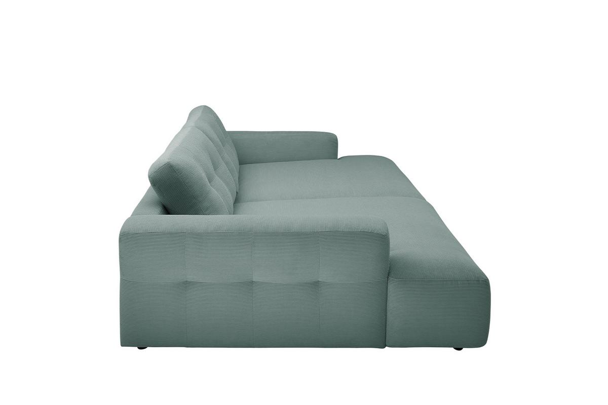 BIG SOFA MIKA Grün Cord - Türkis/Schwarz, Kunststoff/Textil (300/86/167cm) - KAWOLA