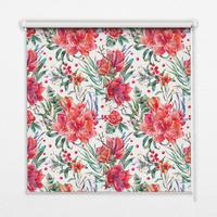 INNENROLLO - Fensterrollo - Rollo - 110x140 cm - Rote Blüten - Rot, Kunststoff (110/140/0.5cm) - TULUP