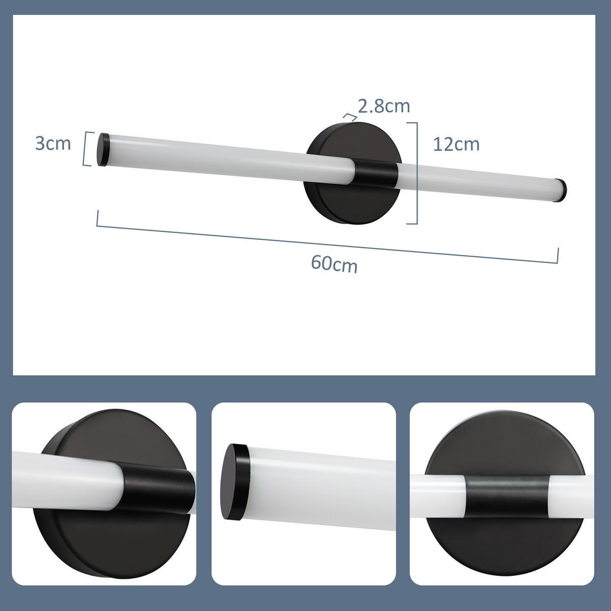 SPIEGELLEUCHTE Trazlynk 12/6.6/60 cm - Schwarz, Kunststoff (60/12/6.6cm) - ZMH