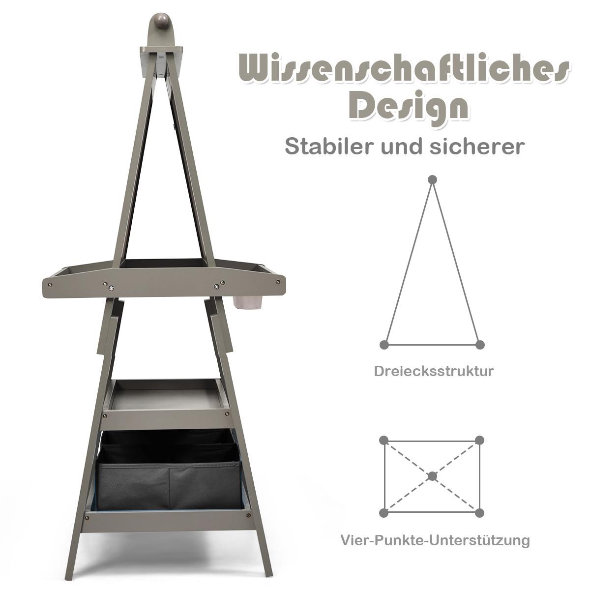 STAFFELEI Grau - Grau, Holz (59/117/50cm) - COSTWAY
