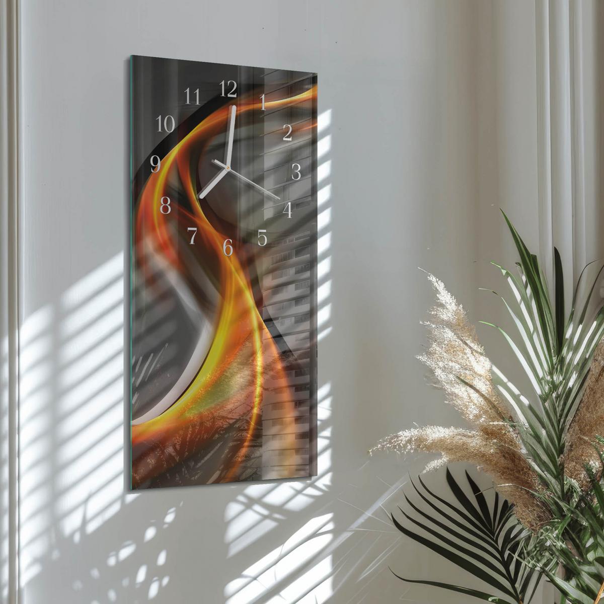 WANDUHR aus Glas 30x60 cm - Abstraktion - Multicolor, Glas (30/60/0.4cm) - TULUP