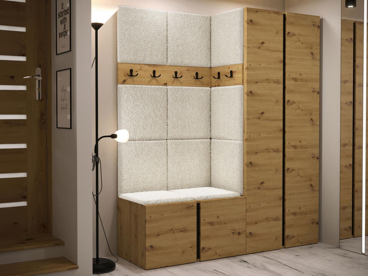 GARDEROBEN-SET Orion III - Creme/Eiche Artisan, Holzwerkstoff/Kunststoff (158/186/46cm) - MIRJAN24