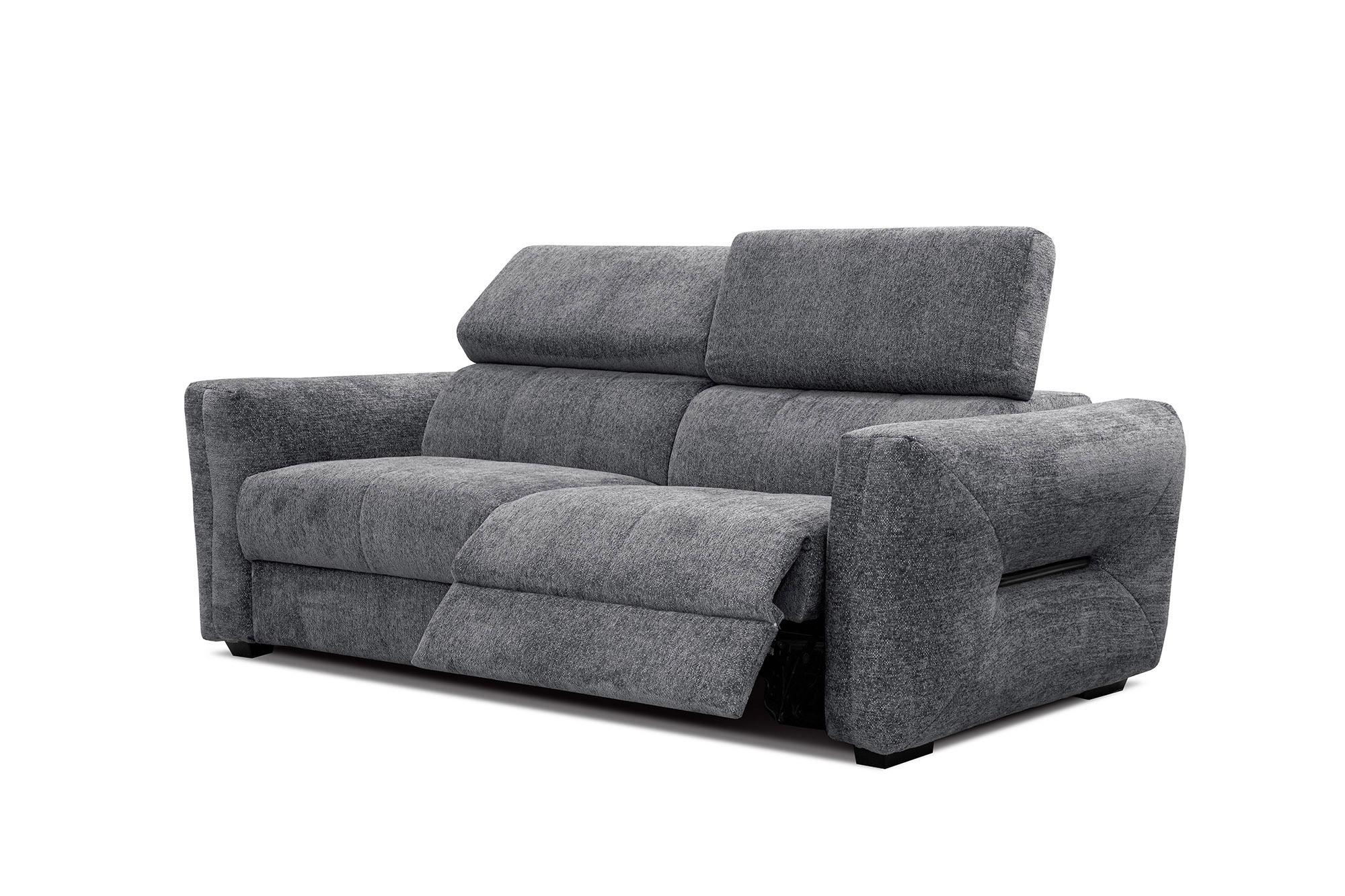 SOFA CALVERA 3-Sitzer mit 1 Relaxfunktion, graphitfarben - Graphitfarben, Holzwerkstoff/Textil (204/79/106cm) - Wozimo