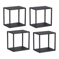 WANDREGAL-SET 4 TLG. Nostened - Schwarz, Metall (27.5/27.5/20cm) - [en.casa]