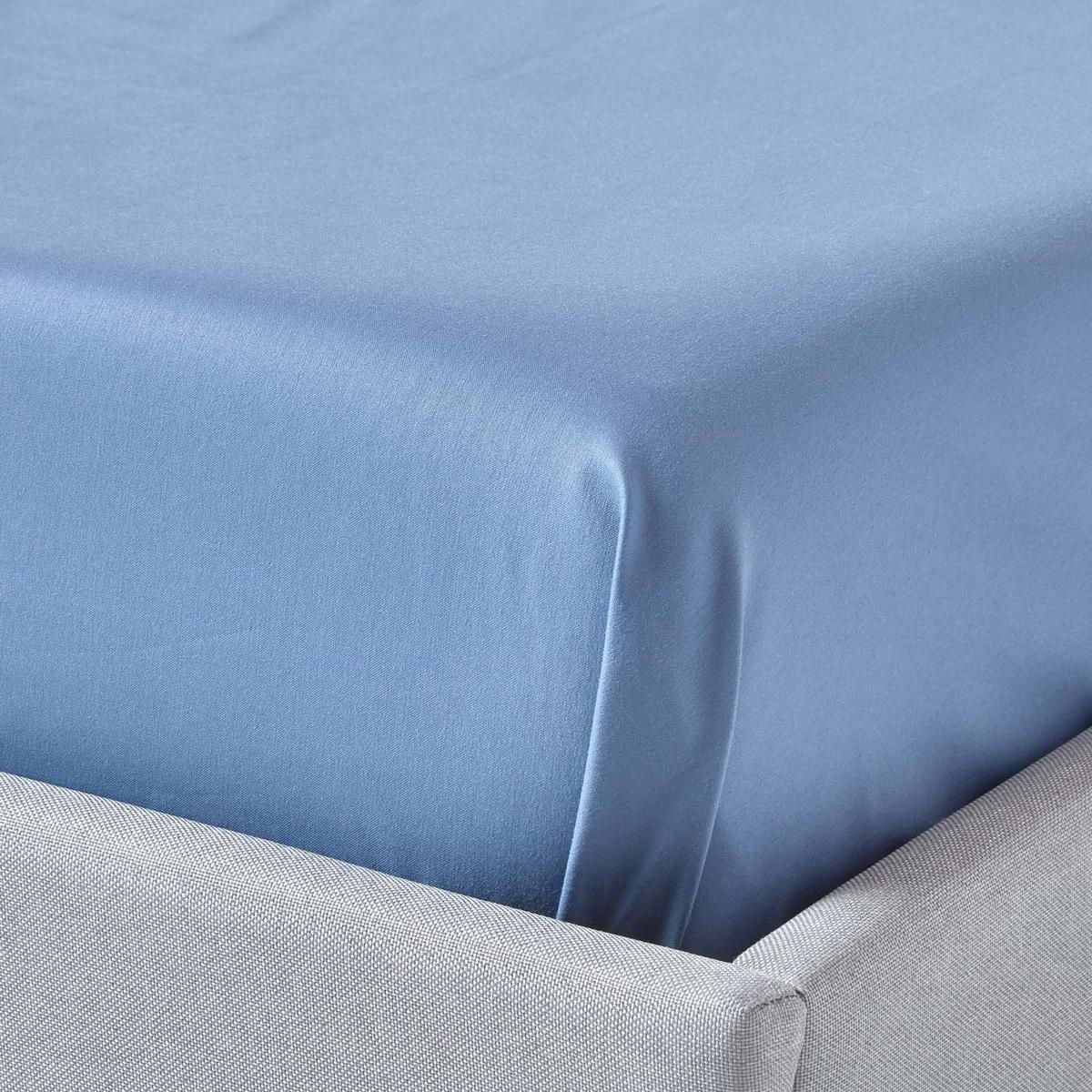 BETTLAKEN ohne Gummizug, Ägyptische Baumwolle, Fadendichte 1000 - Blau, Textil (240/300cm) - Homescapes