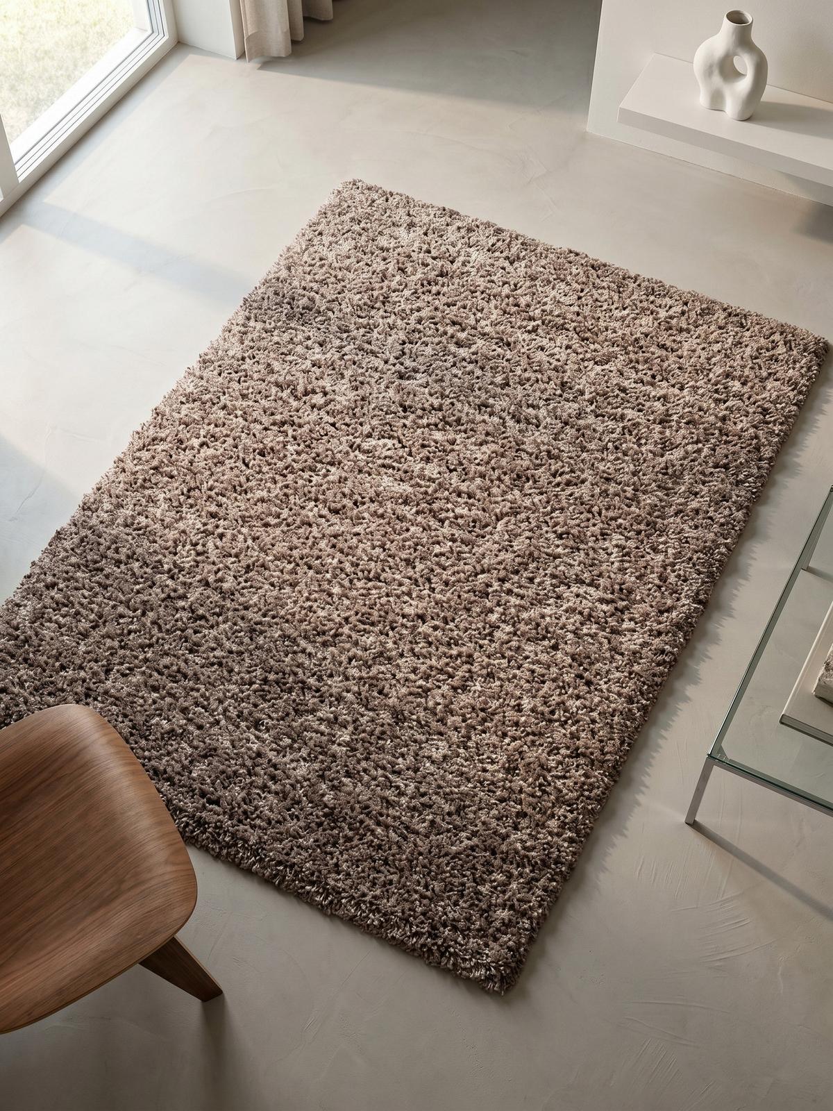 HOCHFLORTEPPICH RHEIN, einfarbig, aus Polypropylen, Mokka, 140 x 200 cm - Braun, Textil (200/140cm) - KADIMA DESIGN