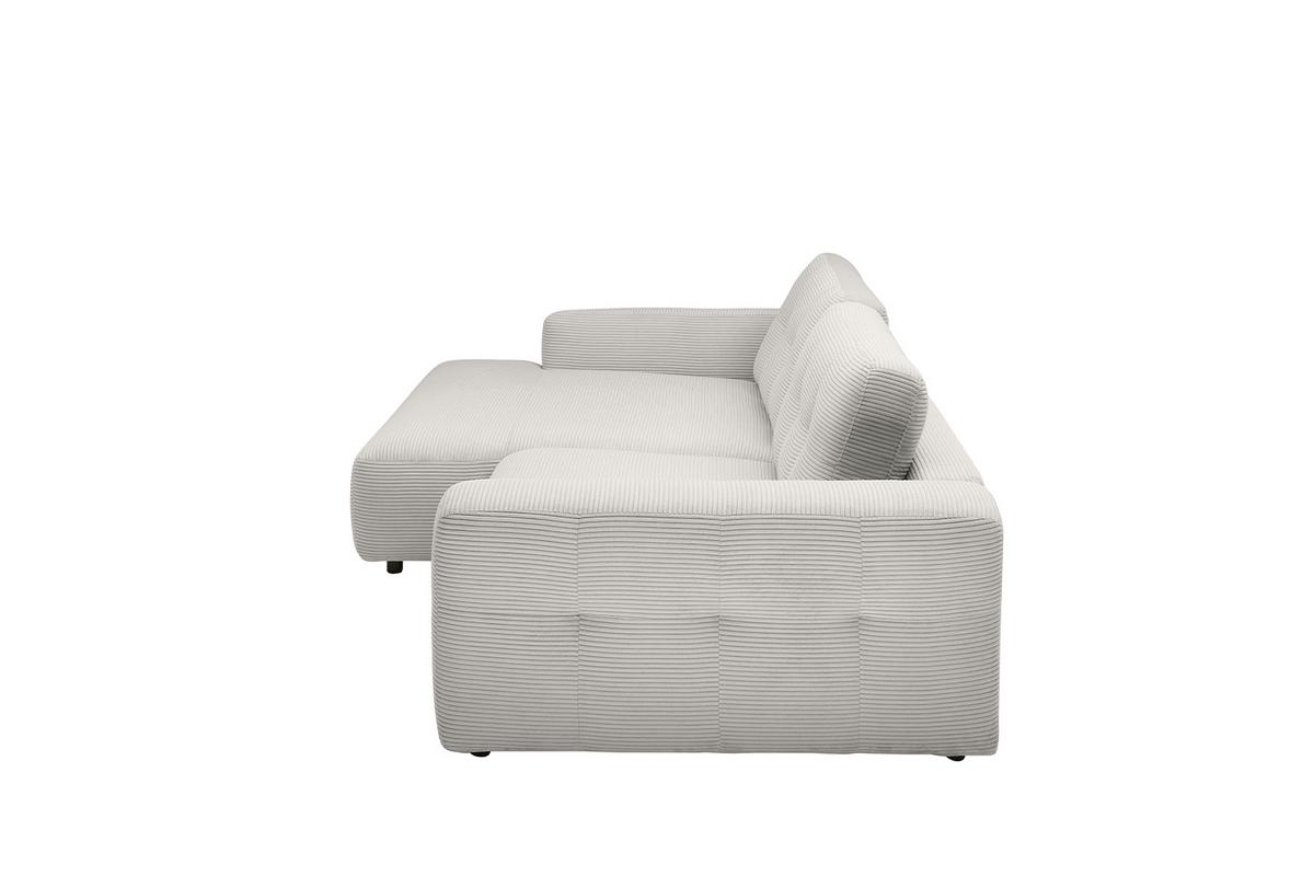 ECKSOFA MIKA Hellgrau Cord - Hellgrau/Schwarz, Kunststoff/Textil (276/167cm) - KAWOLA