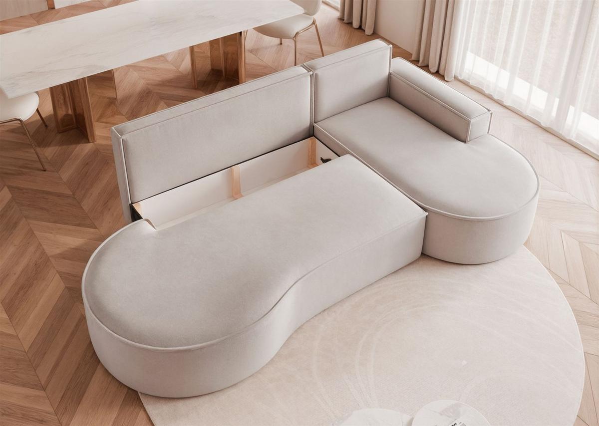 ECKSOFA Arlet Mit Schlaffunktion - Beige, Holzwerkstoff/Textil (156/277cm) - Fun Möbel