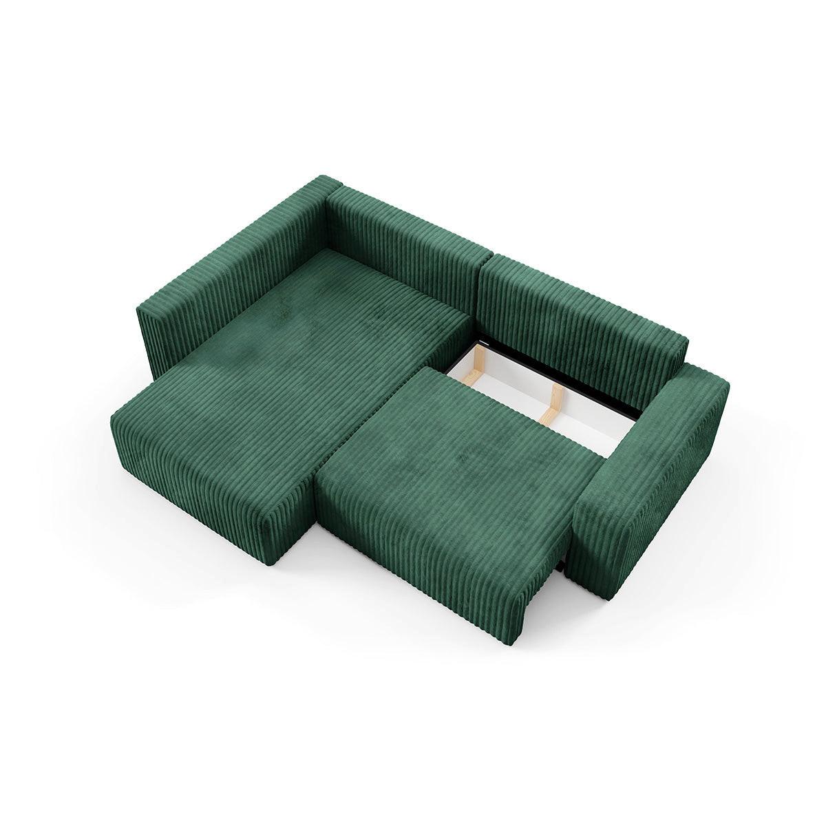 ECKSOFA Angela 4 Sitzplätze Tannengrün - Grün, Holz (245/182cm) - Petits-meubles