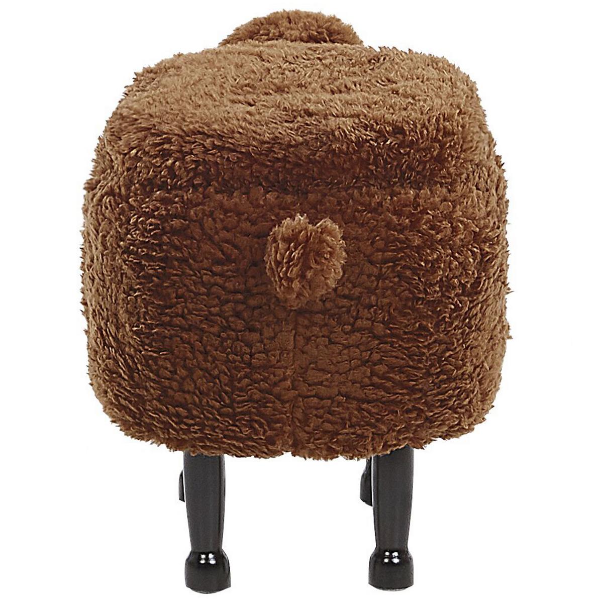 TIERHOCKER Braun Sheep 35/55/40 cm - Braun, Kunststoff/Textil (55/40/35cm) - Beliani