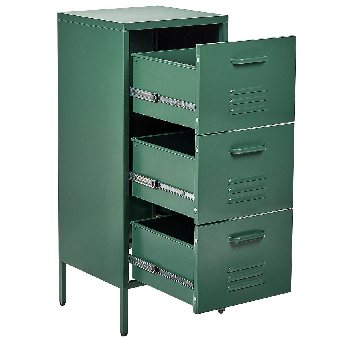 AKTENSCHRANK Grün Wostok - Grün, Metall (43/103/40cm) - Beliani