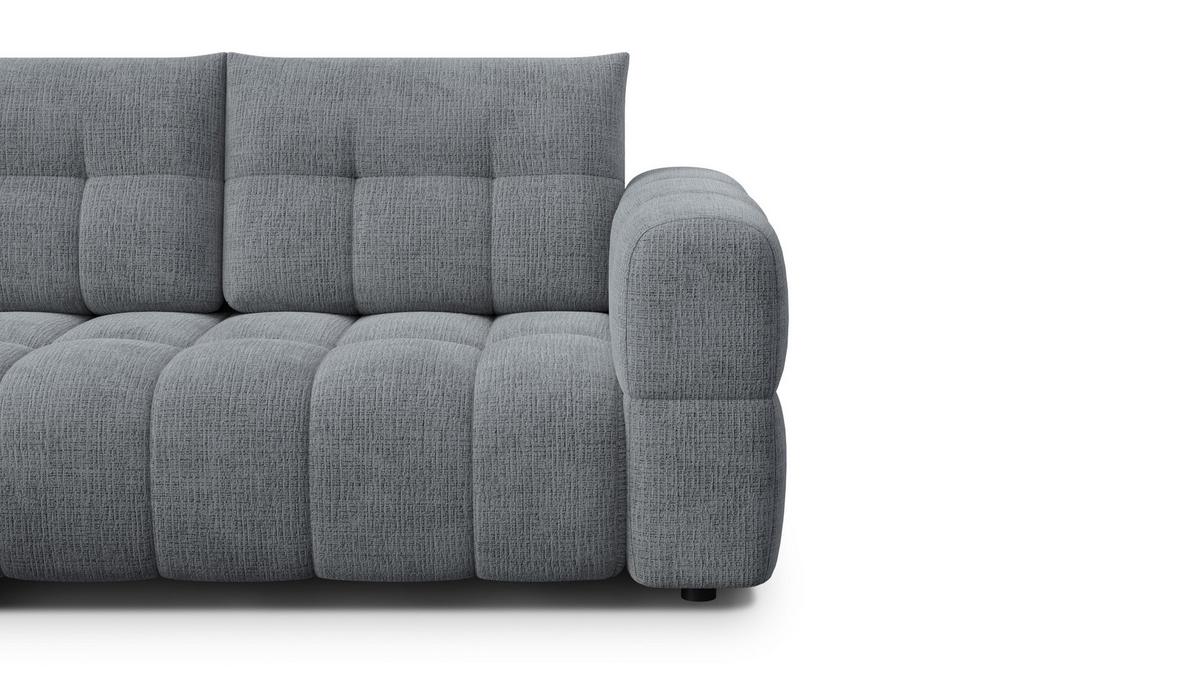 ECKSOFA CLOUDI 4-Sitzer links, dunkelgrau - Dunkelgrau/Schwarz, Holz/Textil (294/160cm) - Wozimo