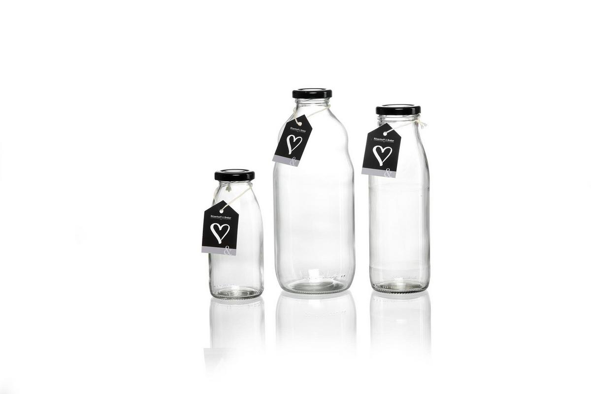 MILCHFLASCHEN Mara transparent 250 ml 6er Set - Transparent, Glas (6/14/6cm) - Ritzenhoff Breker
