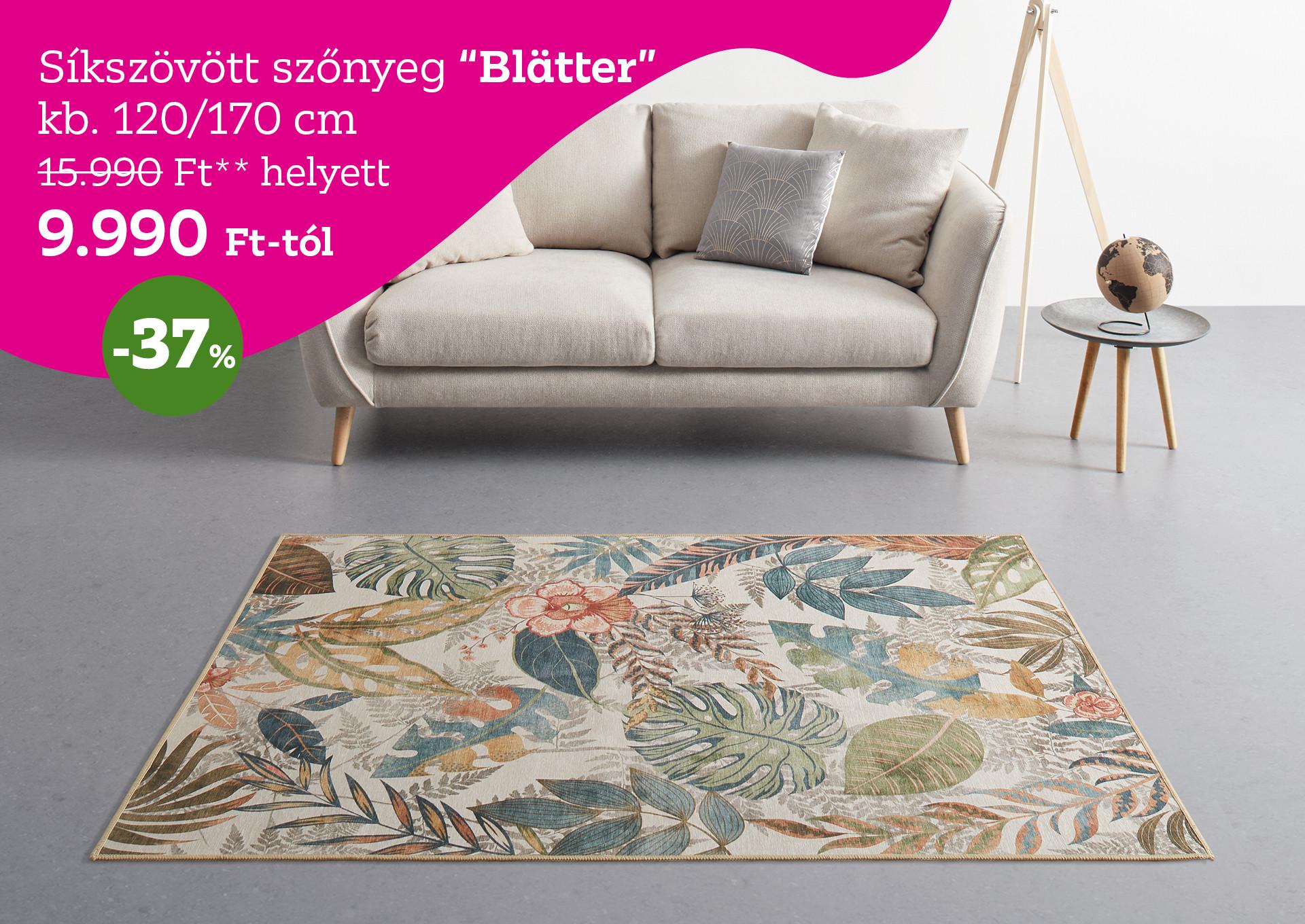 Síkszövött szőnyeg  BLÄTTER 15990 Forint helyett 9990 Forint, kedvezmény mértéke 37%