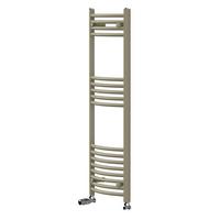 HANDTUCHHEIZKÖRPER 400 x 1200 mm Beige mit Thermostatventil Badheizkörper gebogen mit Seitenanschluss - Beige, Metall (40/120/3cm) - LuxeBath