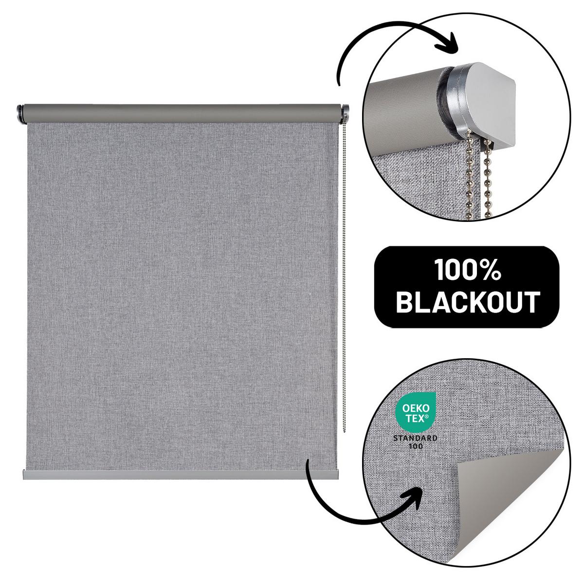 VERDUNKELUNGSROLLO Grau 180x250 cm - Grau, Kunststoff (180/250cm) - STORESDECO