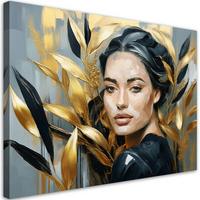 WANDBILD weiblicher glamour gold - Goldfarben, Textil (60/40cm) - Feeby
