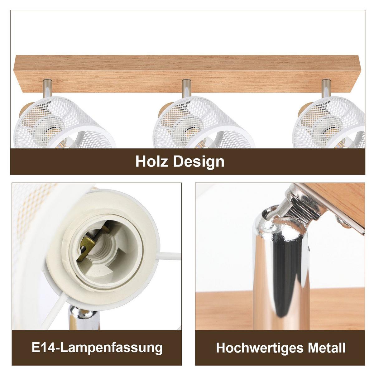 DECKENSTRAHLER Gisela 3-flammig 42/10/14 cm - Weiß, Metall (42/10/14cm) - Nettlife