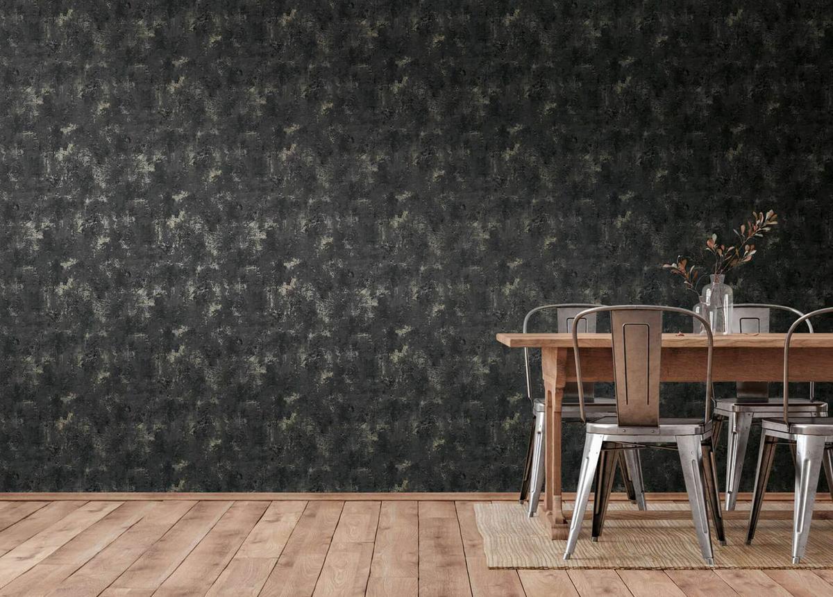 VLIESTAPETE Schwarz 53/1005 cm - Schwarz, Textil (53/1cm) - KUNSTLOFT