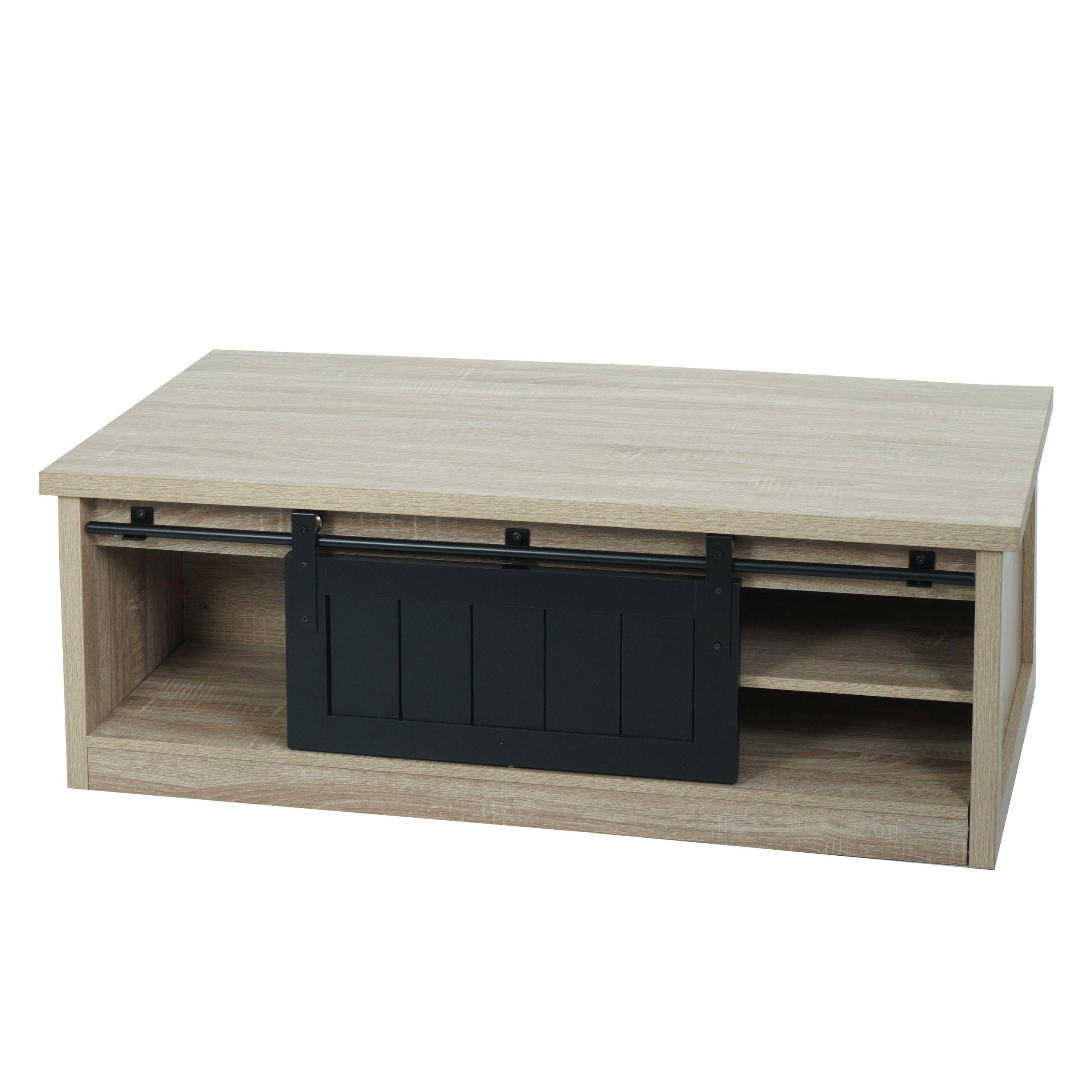 COUCHTISCH Buche Dekor, Schwarz - Buchefarben/Schwarz, Holz (60/120/44cm) - MCW