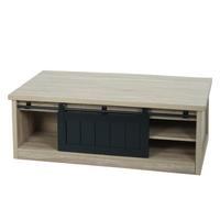 COUCHTISCH Buche Dekor, Schwarz - Buchefarben/Schwarz, Holz (60/120/44cm) - MCW