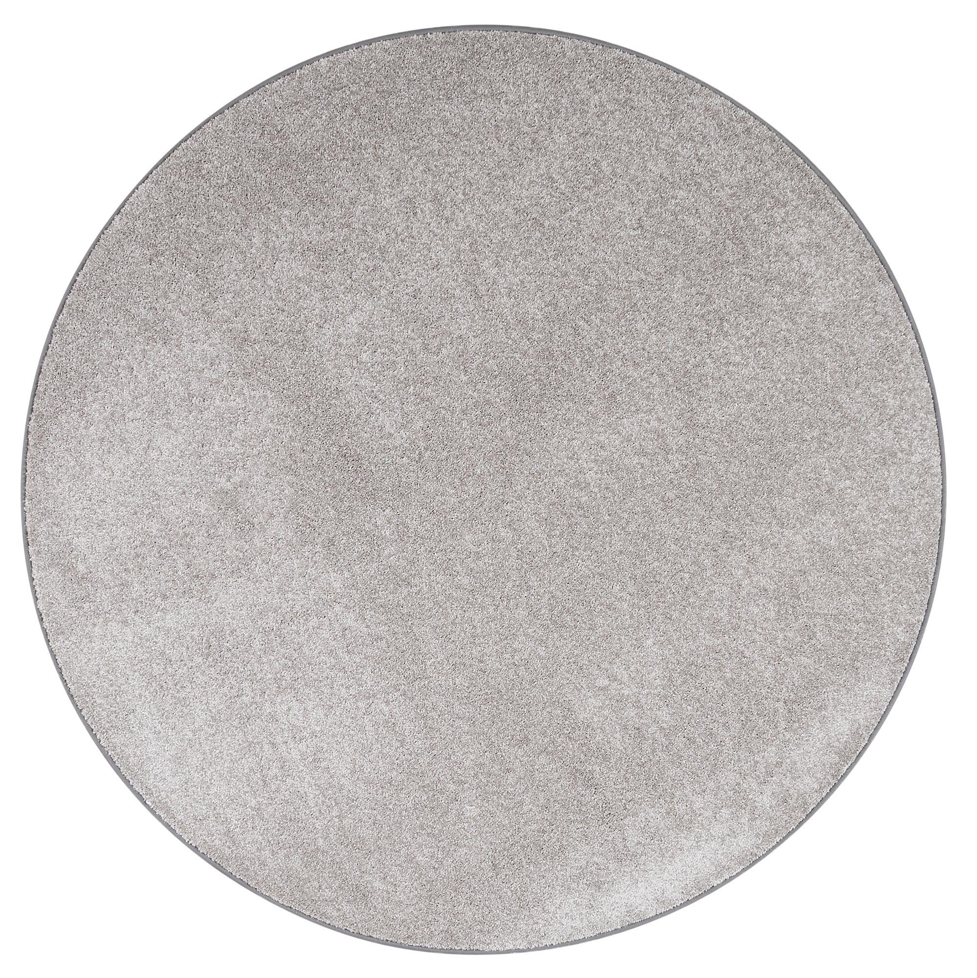 LUXUS SOFT VELOURS TEPPICH SHINE RUND - Taupe, Textil (133/133cm) - Snapstyle