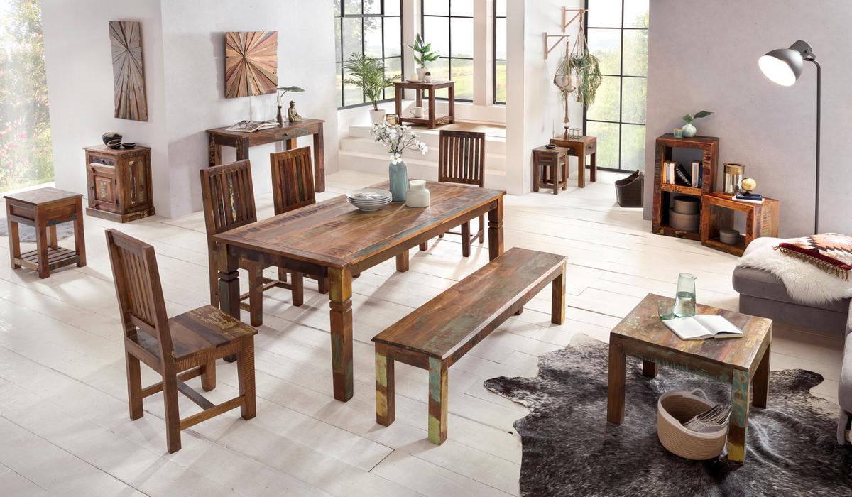 BEISTELLTISCH – Massivholz, Shabby Chic, mit Schublade, 30x30x50 cm - Braun, Holz (30/30/50cm) - KADIMA DESIGN