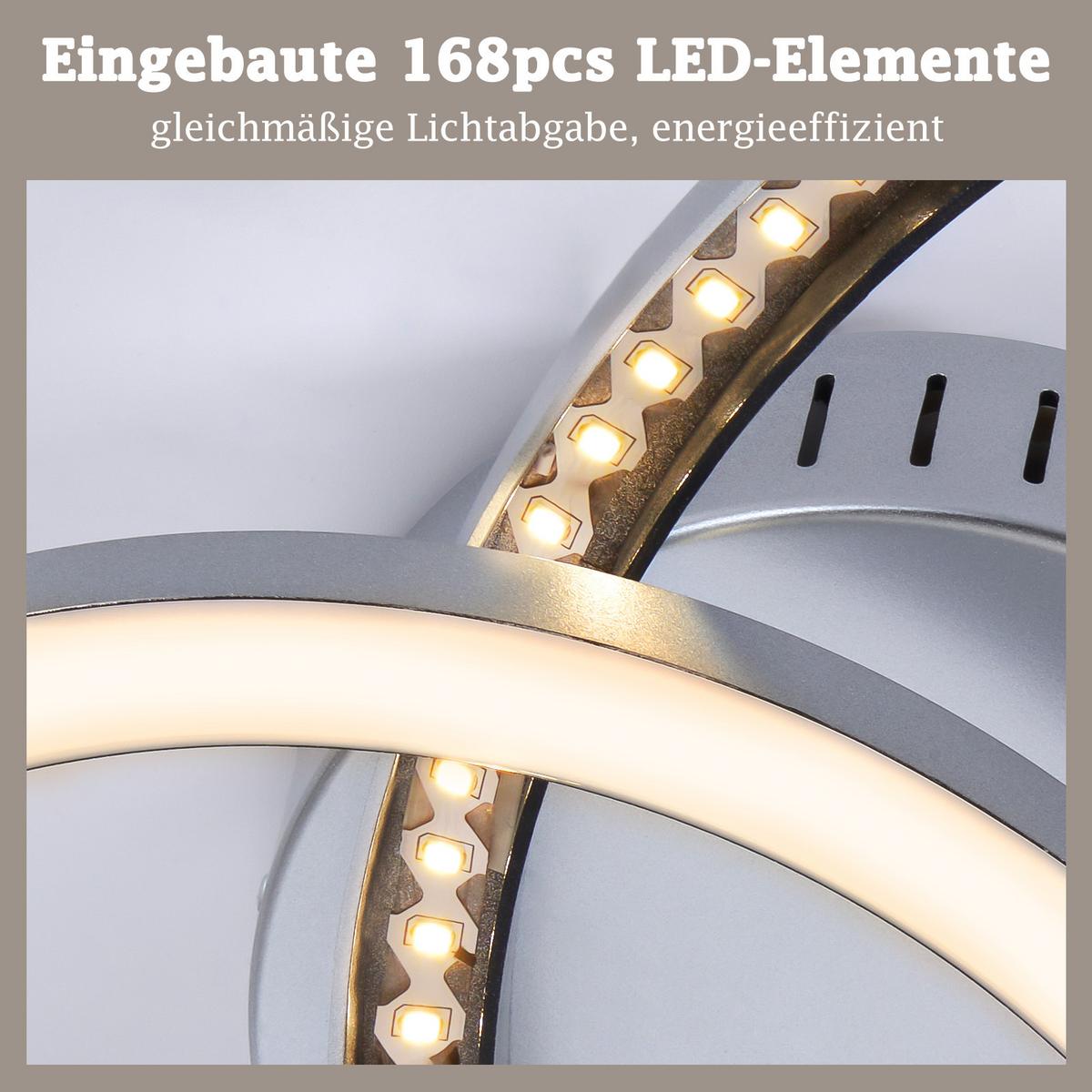 LED DECKENLEUCHTE Sorenne 40.5/30/6.7 cm - Silberfarben, Kunststoff (40.5/30/6.7cm) - ZMH