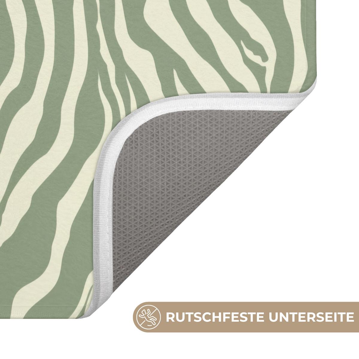WC-VORLEGER Zebra - Motiv - Grün WC Teppich 40x60 cm - Salbeigrün, Textil (40/1cm) - OnlyWow