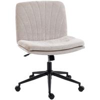 HOMEOFFICE-STUHL Polyester Beige - Beige/Schwarz, Textil/Metall (62/93/67cm) - HOMCOM