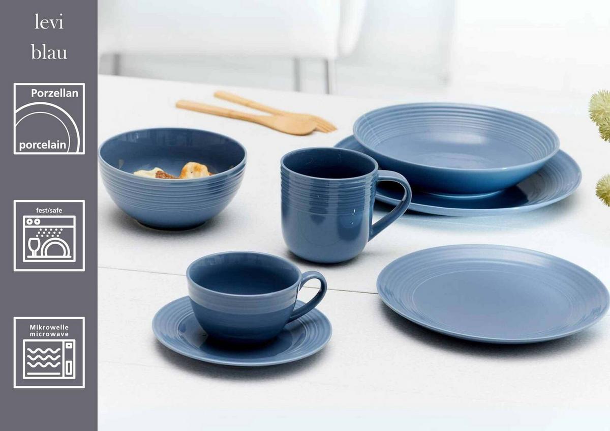 KOMBISERVICE Levi Blau 16-tlg. - Blau, Keramik (36/33/54cm) - Ritzenhoff Breker