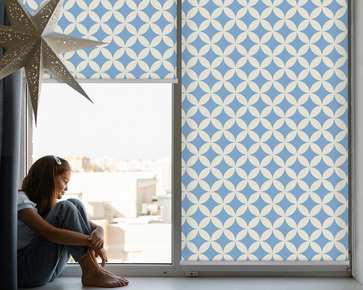 INNENROLLO - Fensterrollo - Rollo - 80x140 cm - Blaue Sterne - Blau, Kunststoff (80/140/0.5cm) - TULUP