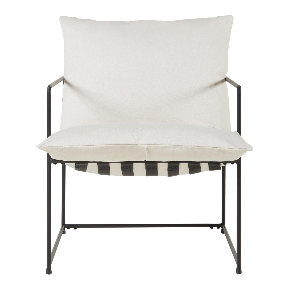SESSEL Utsjoki - Beige/Schwarz, Textil/Metall (61/90/70cm) - [en.casa]