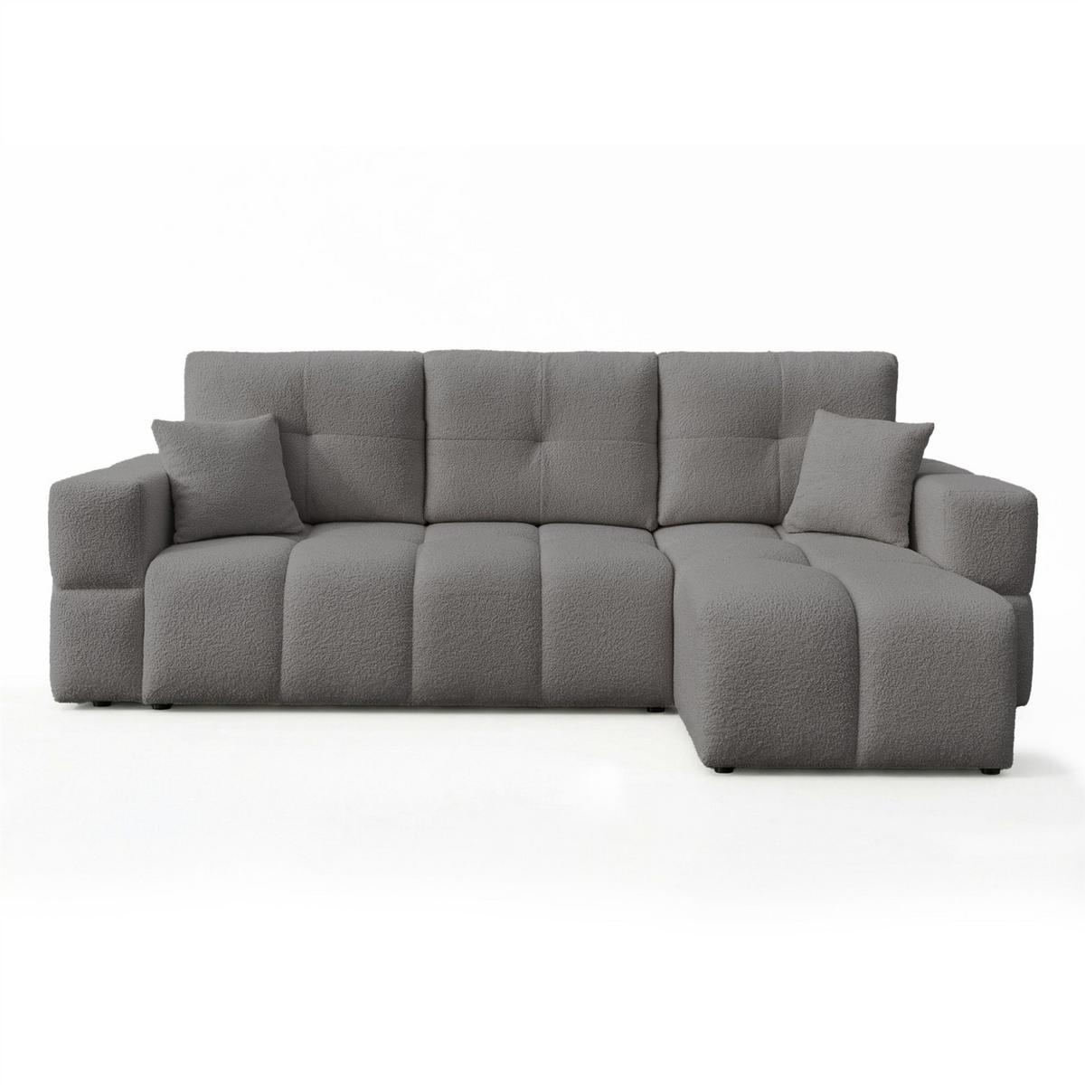 ECKSOFA Denise Mit Schlaffunktion - Dunkelgrau, Holzwerkstoff/Textil (148/250cm) - Fun Möbel